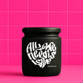 Vegane Bio-Kerze mit Spruch – ALL WE NEED IS LOVE