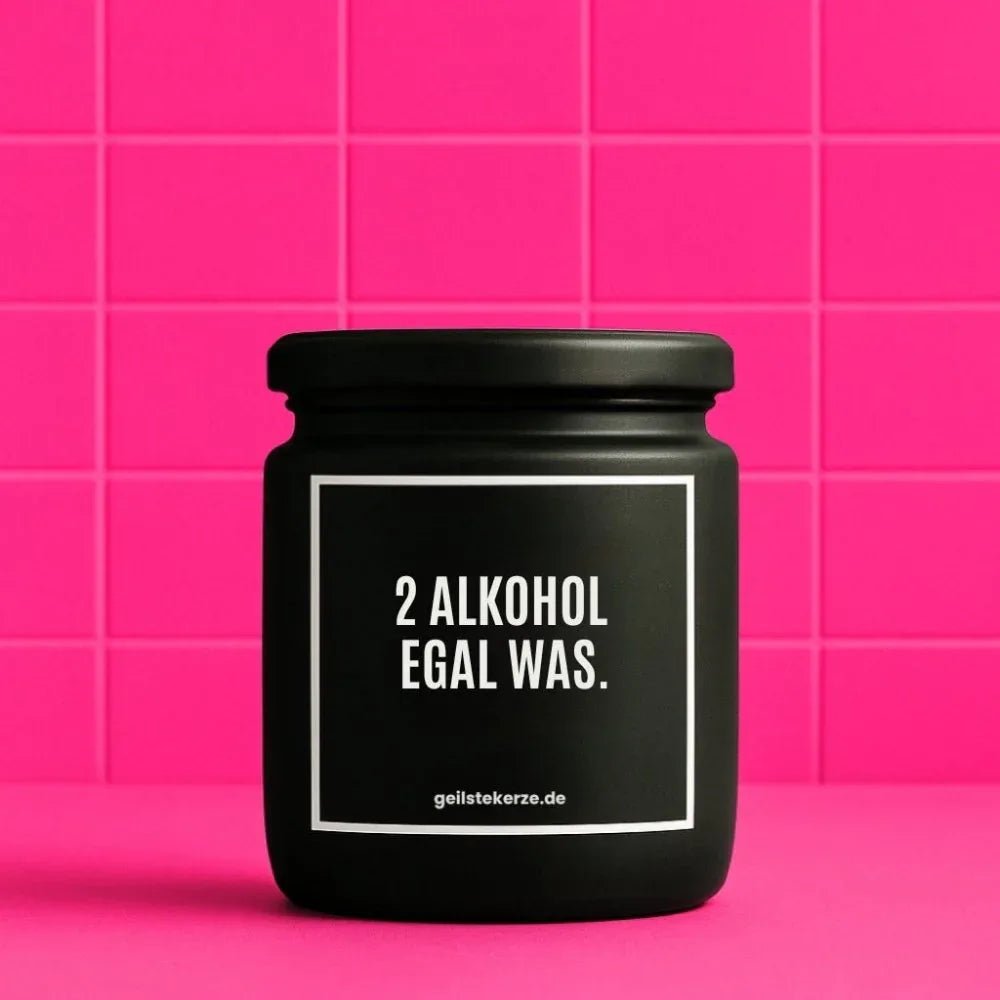 Duftkerze mit Spruch von geilstekerze ist der neue Geschenketrend. Diese witzige Kerze Vegane Bio-Kerze mit Spruch – 2 ALKOHOL EGAL WAS brennt mega lange sagenhafte 80 Stunde, hochwertige ätherische Öle schaffen beste Duftverteilung. Mit 1400 lustigen Sprüchen perfekt zum Verschenken. Handgemacht in Deutschland von geilstekerze.shop -Die beste Duftkerze die du kaufen kannst.