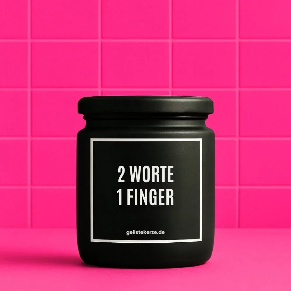 Vegane Bio-Kerze mit Spruch – 2 Worte 1 Finger