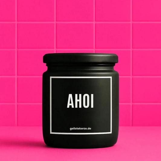 Vegane Bio-Kerze mit Spruch – AHOI