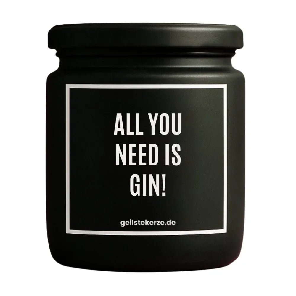 Vegane Bio-Kerze mit Spruch – ALL YOU NEED IS GIN!