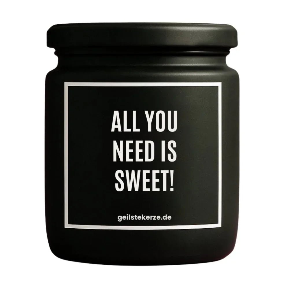 Vegane Bio-Kerze mit Spruch – ALL YOU NEED IS SWEET!