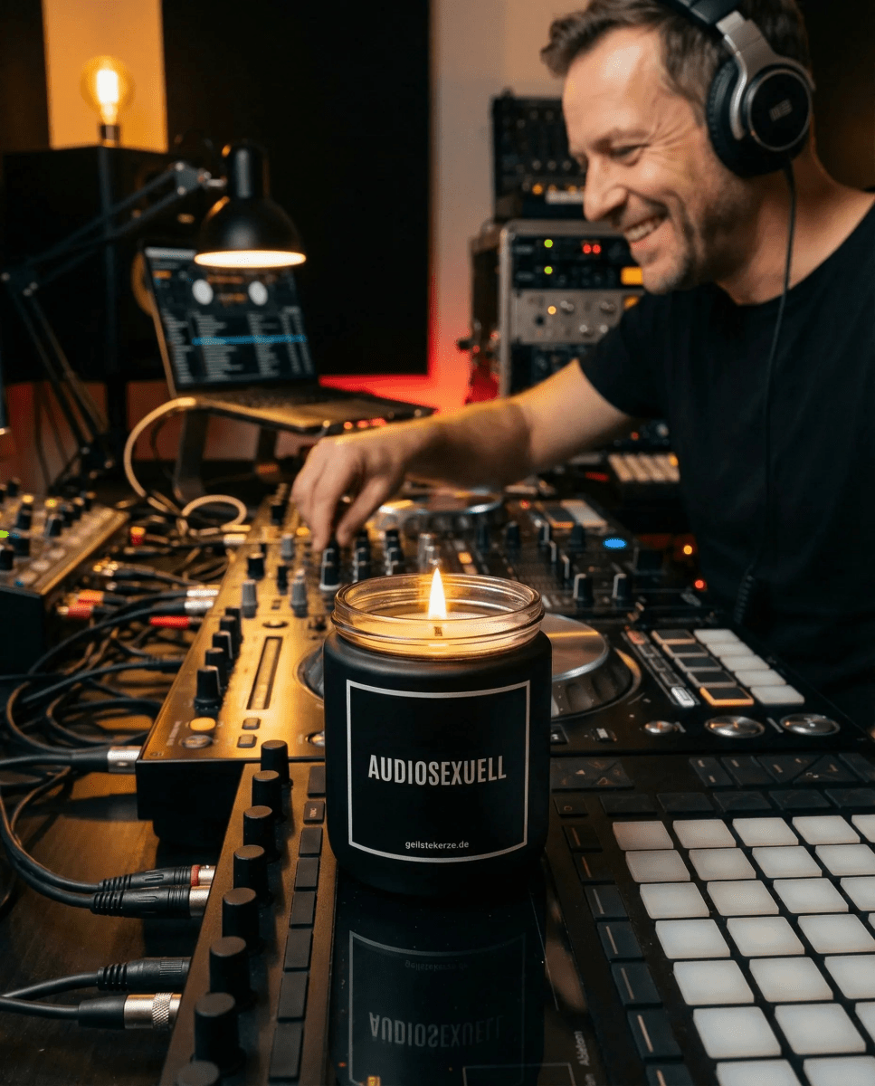 Vegane Bio-Kerze mit Spruch – AUDIOSEXUELL