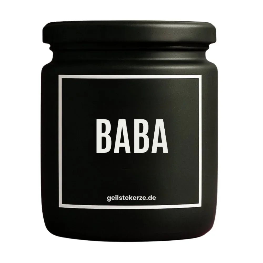 Duftkerze mit Spruch von geilstekerze ist der neue Geschenketrend. Diese witzige Kerze Vegane Bio-Kerze mit Spruch – BABA brennt mega lange sagenhafte 80 Stunde, hochwertige ätherische Öle schaffen beste Duftverteilung. Mit 1400 lustigen Sprüchen perfekt zum Verschenken. Handgemacht in Deutschland von geilstekerze.shop -Die beste Duftkerze die du kaufen kannst.