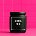 Vegane Bio-Kerze mit Spruch – BERGE & BIER