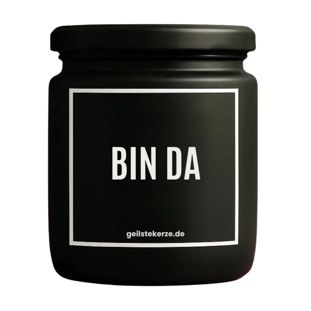 Vegane Bio-Kerze mit Spruch – BIN DA