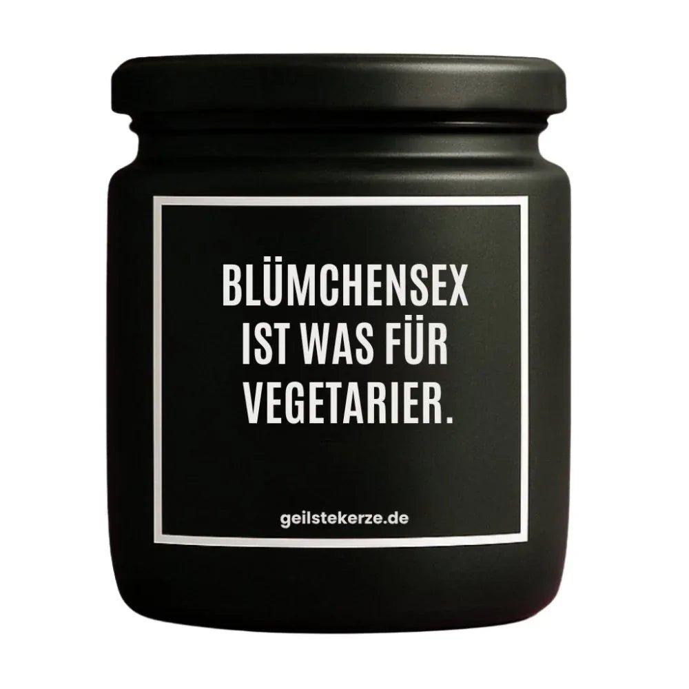 BLÜMCHENSEX IST WAS FÜR VEGETARIER Duftkerze Detail – Sojawachs, handgemacht