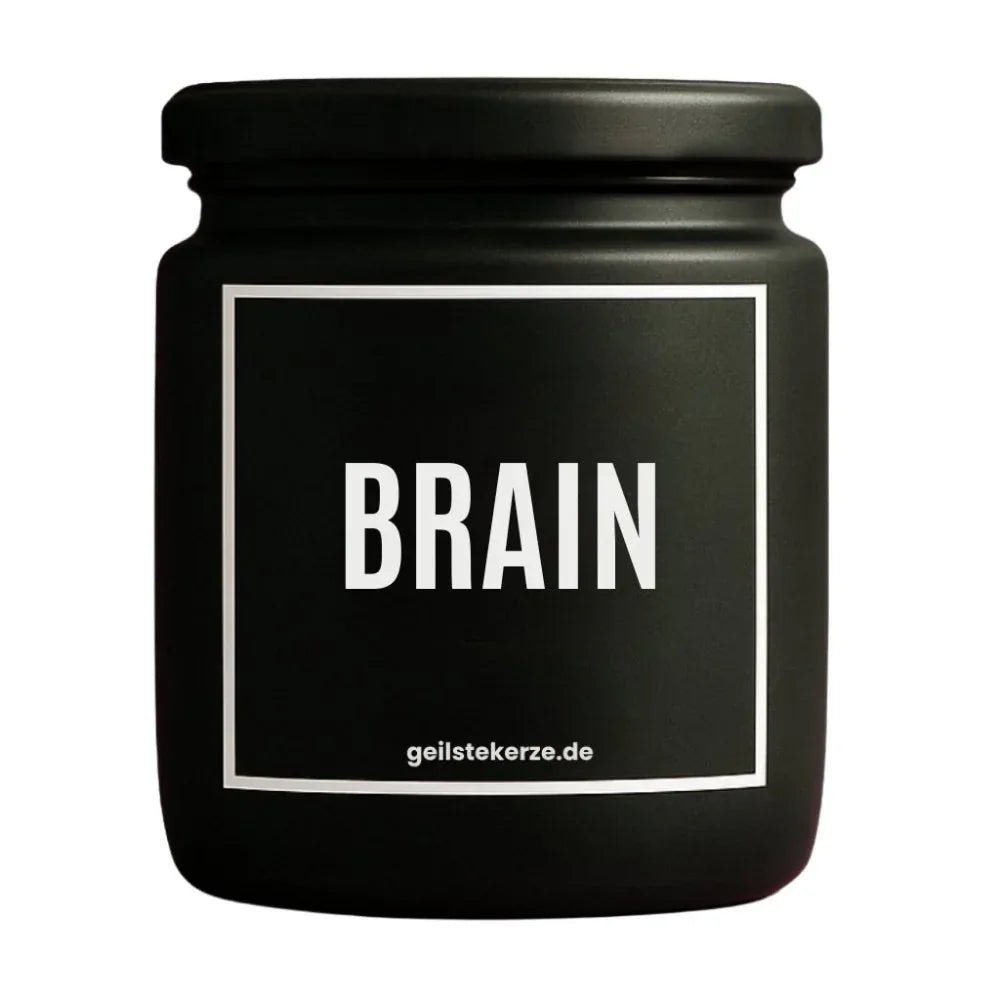 Duftkerze mit Spruch von geilstekerze ist der neue Geschenketrend. Diese witzige Kerze Vegane Bio-Kerze mit Spruch – BRAIN brennt mega lange sagenhafte 80 Stunde, hochwertige ätherische Öle schaffen beste Duftverteilung. Mit 1400 lustigen Sprüchen perfekt zum Verschenken. Handgemacht in Deutschland von geilstekerze.shop -Die beste Duftkerze die du kaufen kannst.