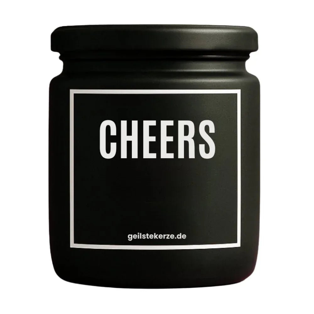 Vegane Bio-Kerze mit Spruch – CHEERS