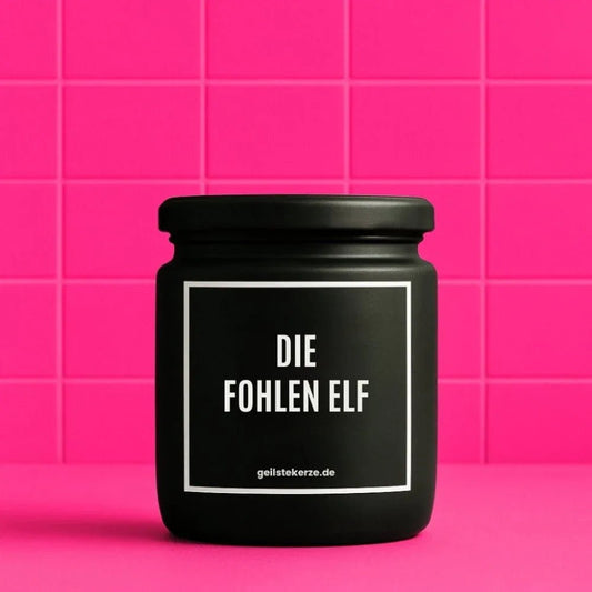 Vegane Bio-Kerze mit Spruch – DIE FOHLEN ELF