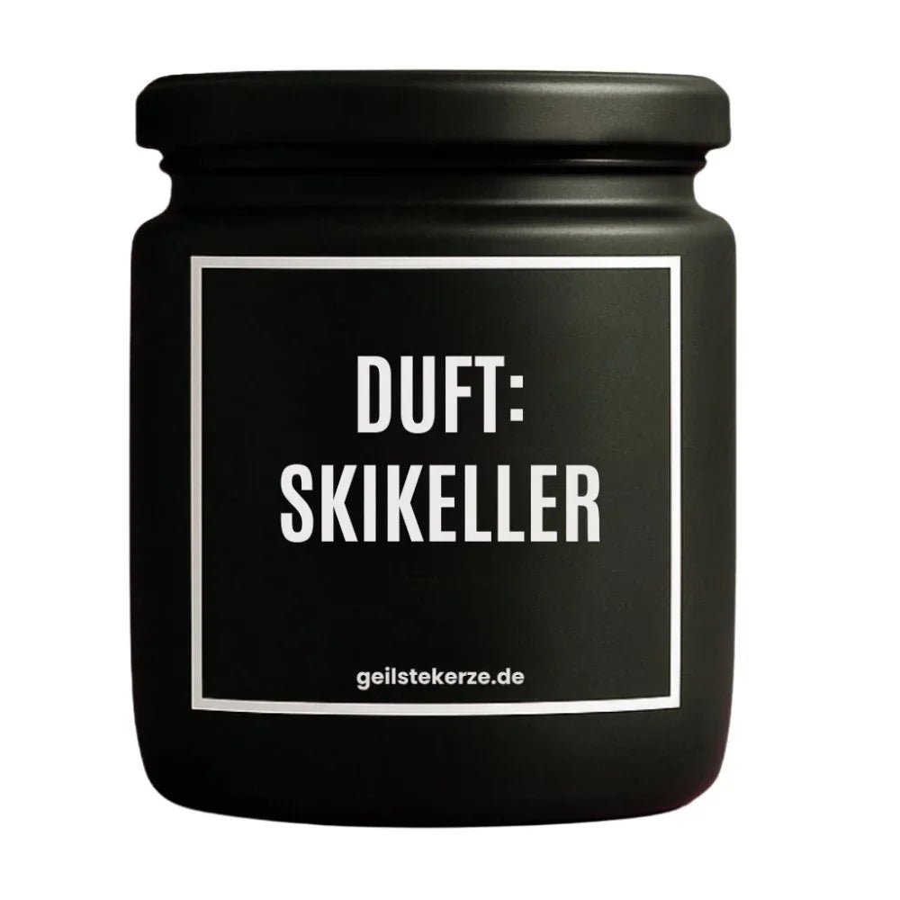 Vegane Bio-Kerze mit Spruch – Duft: SKIKELLER