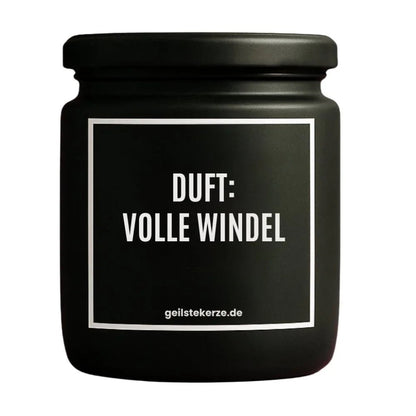 Duftkerze mit Spruch von geilstekerze ist der neue Geschenketrend. Diese witzige Kerze Vegane Bio-Kerze mit Spruch – DUFT: VOLLE WINDEL brennt mega lange sagenhafte 80 Stunde, hochwertige ätherische Öle schaffen beste Duftverteilung. Mit 1400 lustigen Sprüchen perfekt zum Verschenken. Handgemacht in Deutschland von geilstekerze.shop -Die beste Duftkerze die du kaufen kannst.