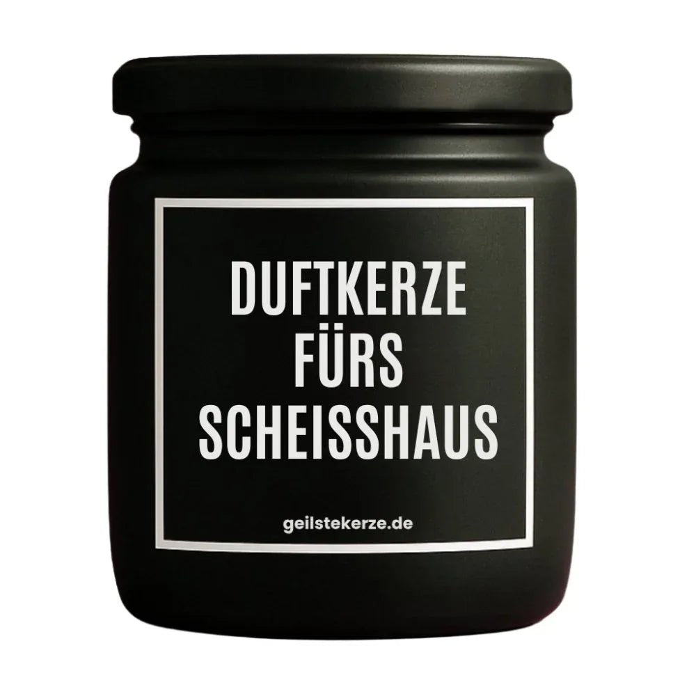 Duftkerze mit Spruch von geilstekerze ist der neue Geschenketrend. Diese witzige Kerze Vegane Bio-Kerze mit Spruch – DUFTKERZE FÜRS SCHEISSHAUS brennt mega lange sagenhafte 80 Stunde, hochwertige ätherische Öle schaffen beste Duftverteilung. Mit 1400 lustigen Sprüchen perfekt zum Verschenken. Handgemacht in Deutschland von geilstekerze.shop -Die beste Duftkerze die du kaufen kannst.