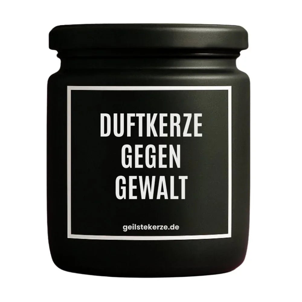 Vegane Bio-Kerze mit Spruch – DUFTKERZE GEGEN GEWALT