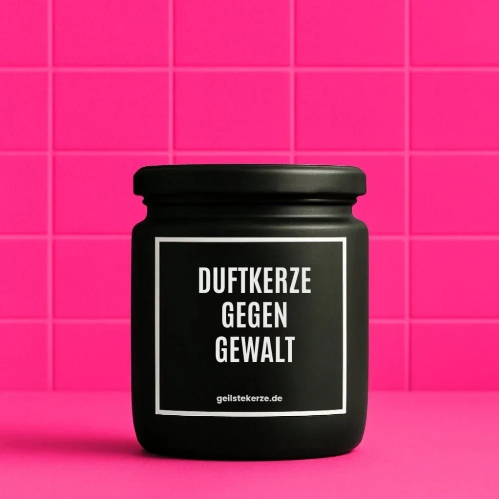 Vegane Bio-Kerze mit Spruch – DUFTKERZE GEGEN GEWALT