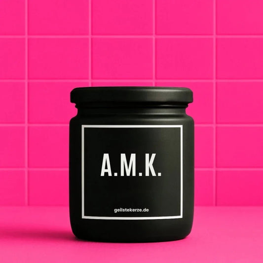 Vegane Bio-Kerze mit Spruch – Duftkerze I A.M.K. „Amina Koyim“