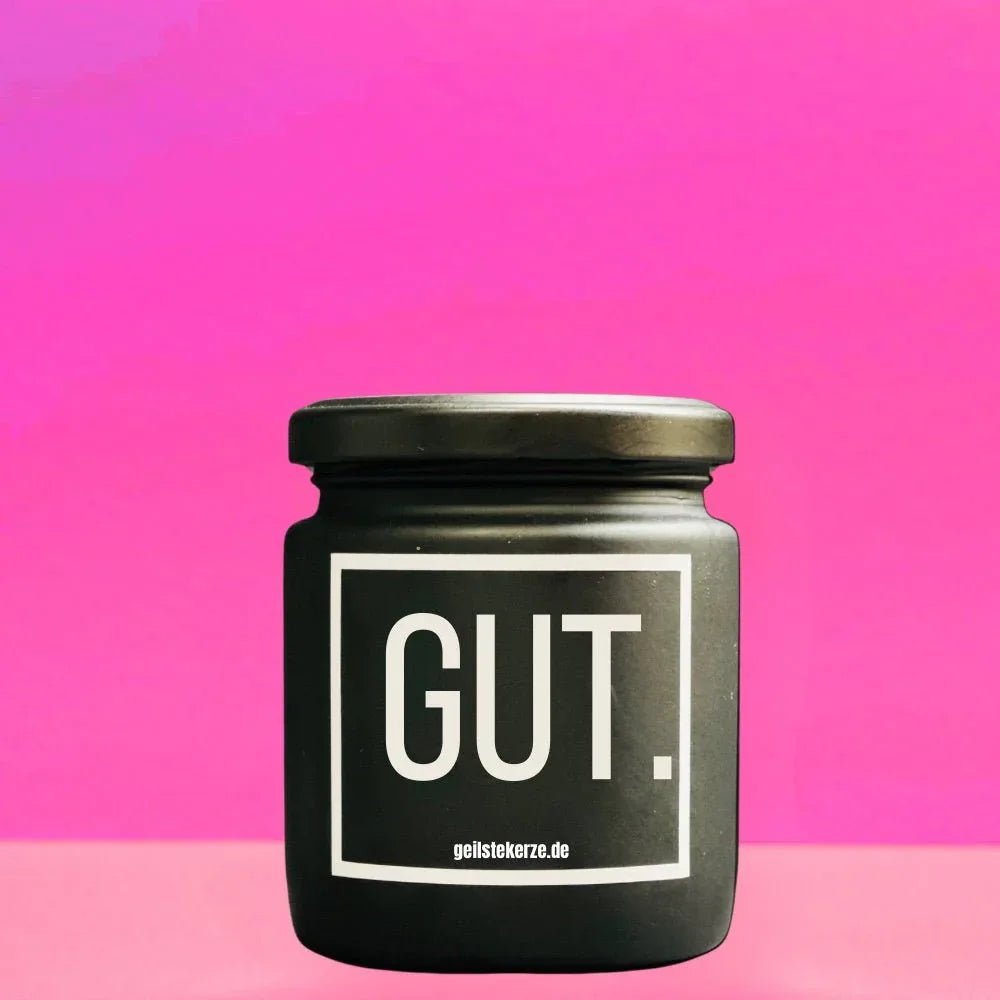 Vegane Bio-Kerze mit Spruch – Duftkerze I GUT