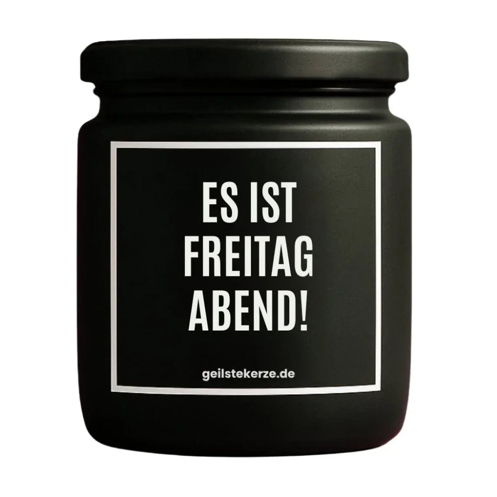 Vegane Bio-Kerze mit Spruch – ES IST FREITAG ABEND!