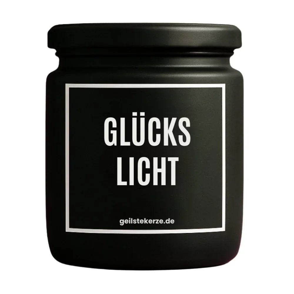 Vegane Bio-Kerze mit Spruch – GLÜCKSLICHT