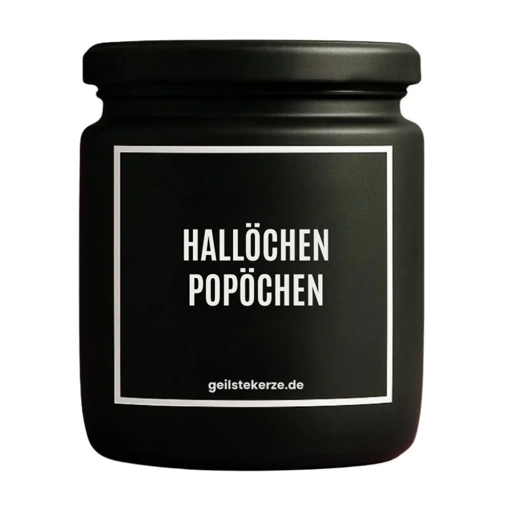 Vegane Bio-Kerze mit Spruch – HALLÖCHEN POPÖCHEN