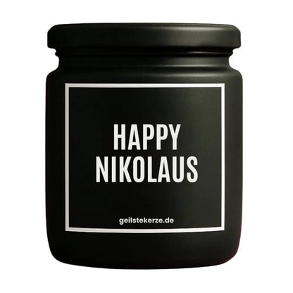 Duftkerze mit Spruch von geilstekerze ist der neue Geschenketrend. Diese witzige Kerze Vegane Bio-Kerze mit Spruch – HAPPY NIKOLAUS brennt mega lange sagenhafte 80 Stunde, hochwertige ätherische Öle schaffen beste Duftverteilung. Mit 1400 lustigen Sprüchen perfekt zum Verschenken. Handgemacht in Deutschland von geilstekerze.shop -Die beste Duftkerze die du kaufen kannst.