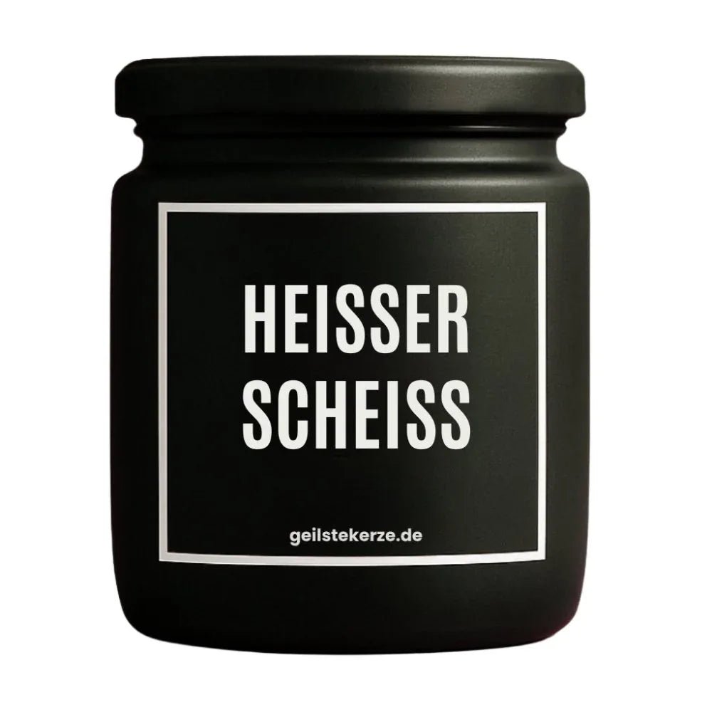 Vegane Bio-Kerze mit Spruch – HEISSERSCHEISS