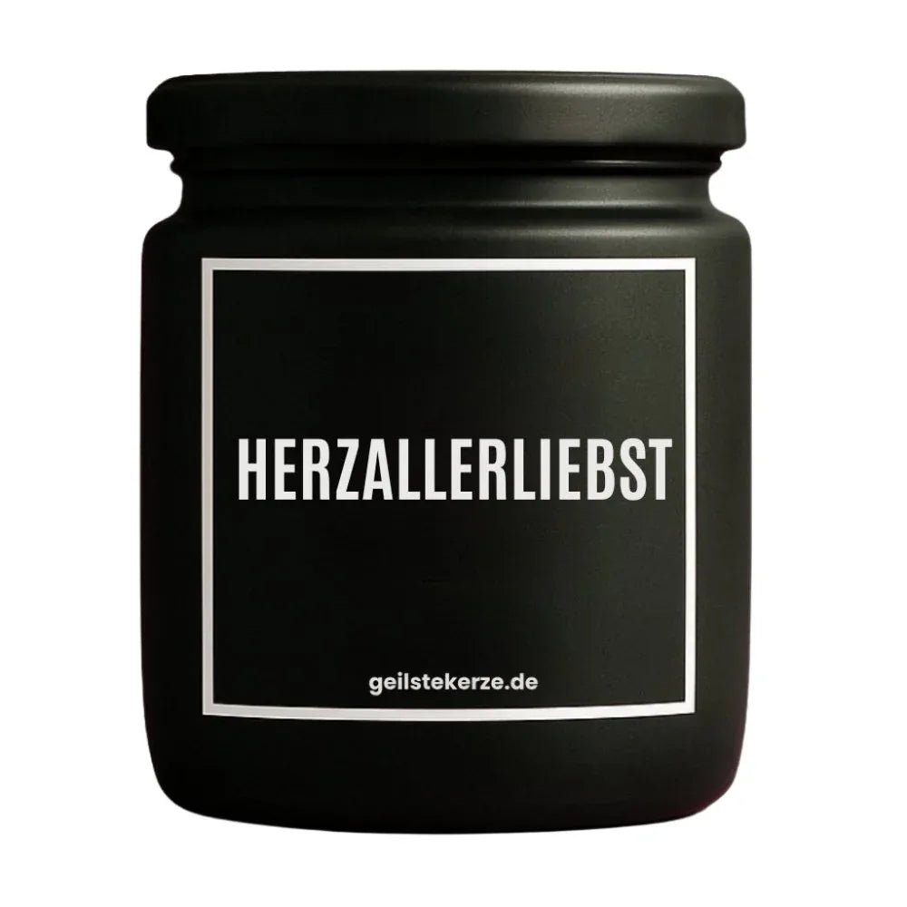 Vegane Bio-Kerze mit Spruch – HERZALLERLIEBST