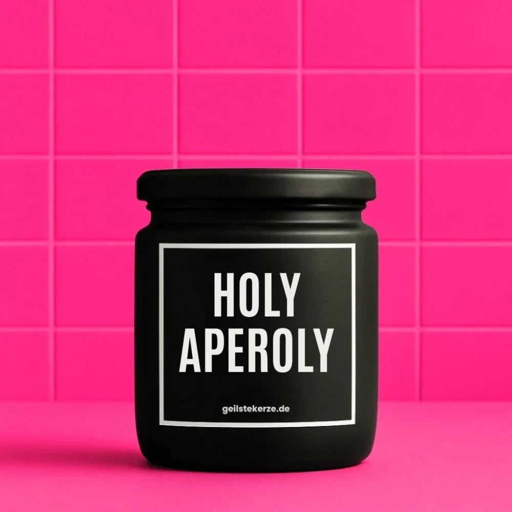 Vegane Bio-Kerze mit Spruch – HOLY APEROLY
