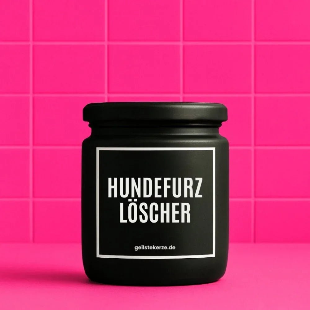 Vegane Bio-Kerze mit Spruch – HUNDEFURZLÖSCHER
