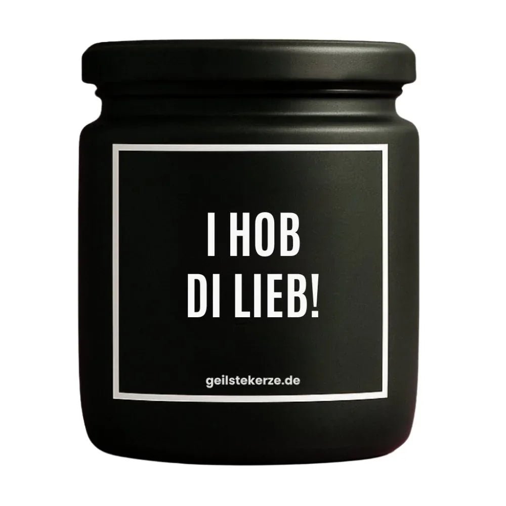 Vegane Bio-Kerze mit Spruch – I HOB DI LIEB!