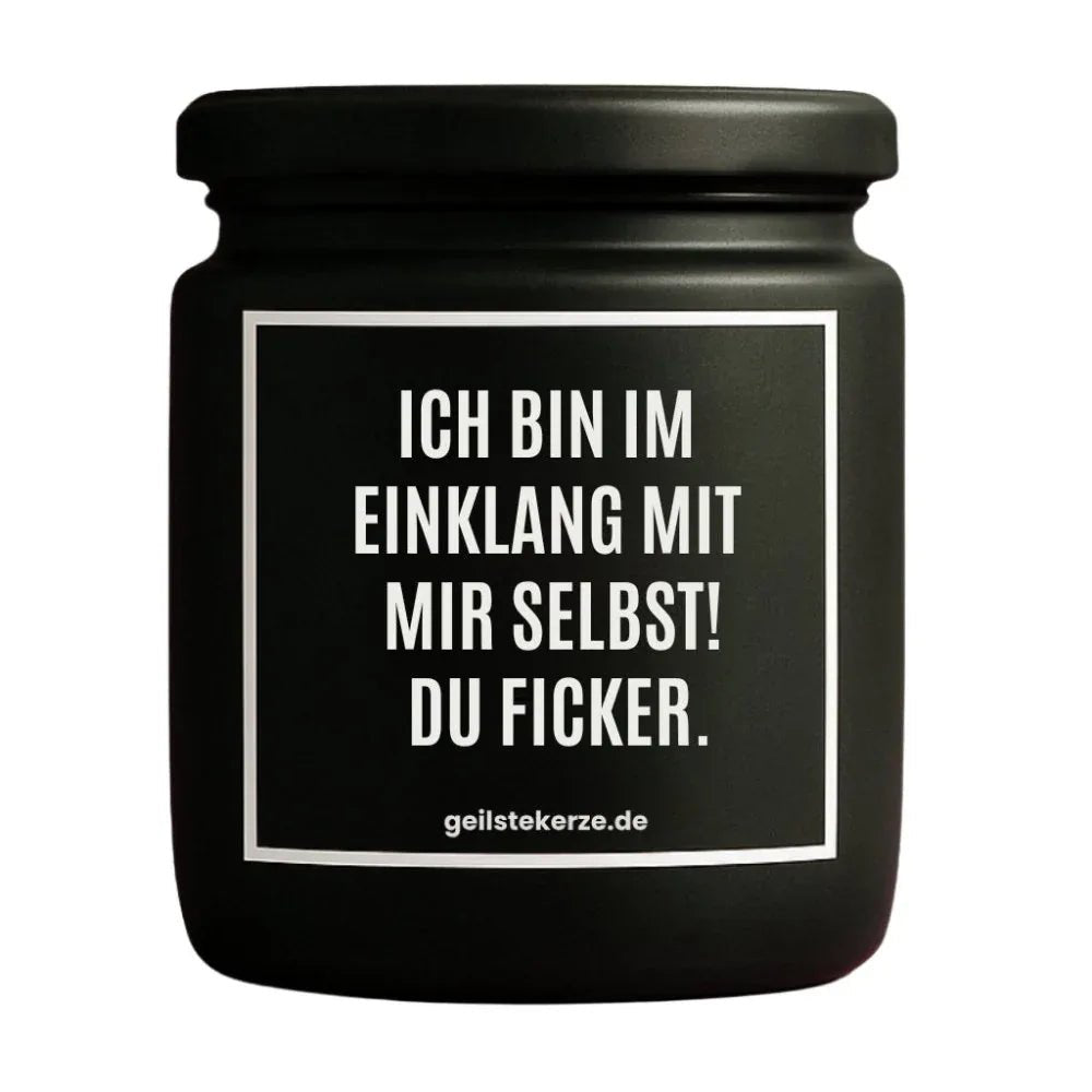 Vegane Bio-Kerze mit Spruch – ICH BIN IM EINKLANG
MIT MIR SELBST! DU FICKER.