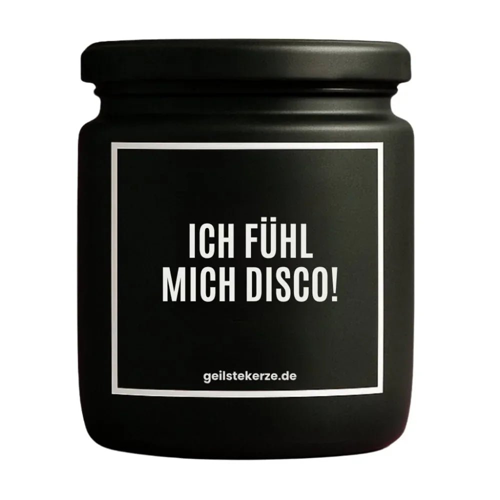 Duftkerze mit Spruch von geilstekerze ist der neue Geschenketrend. Diese witzige Kerze Vegane Bio-Kerze mit Spruch – ICH FÜHL MICH DISCO! brennt mega lange sagenhafte 80 Stunde, hochwertige ätherische Öle schaffen beste Duftverteilung. Mit 1400 lustigen Sprüchen perfekt zum Verschenken. Handgemacht in Deutschland von geilstekerze.shop -Die beste Duftkerze die du kaufen kannst.
