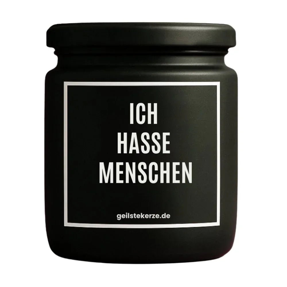 Vegane Bio-Kerze mit Spruch – ICH HASSE MENSCHEN