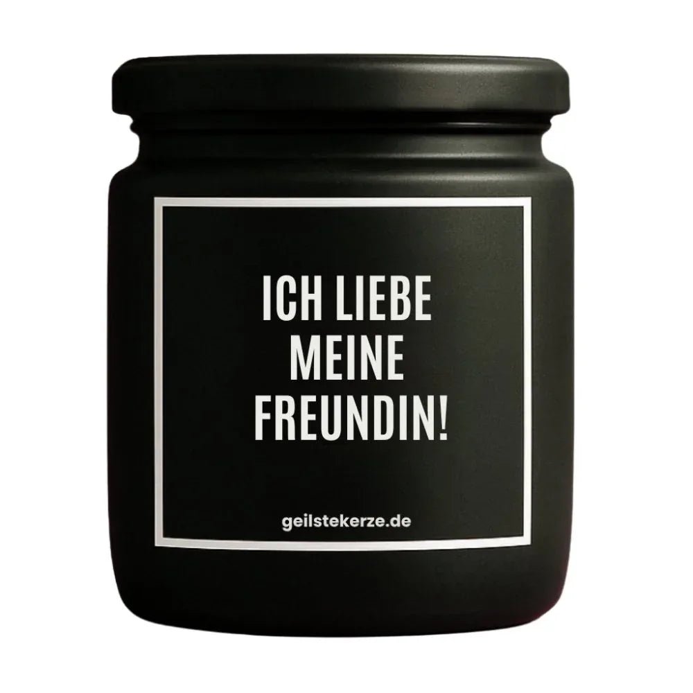 Vegane Bio-Kerze mit Spruch – ICH LIEBE MEINE FREUNDIN!