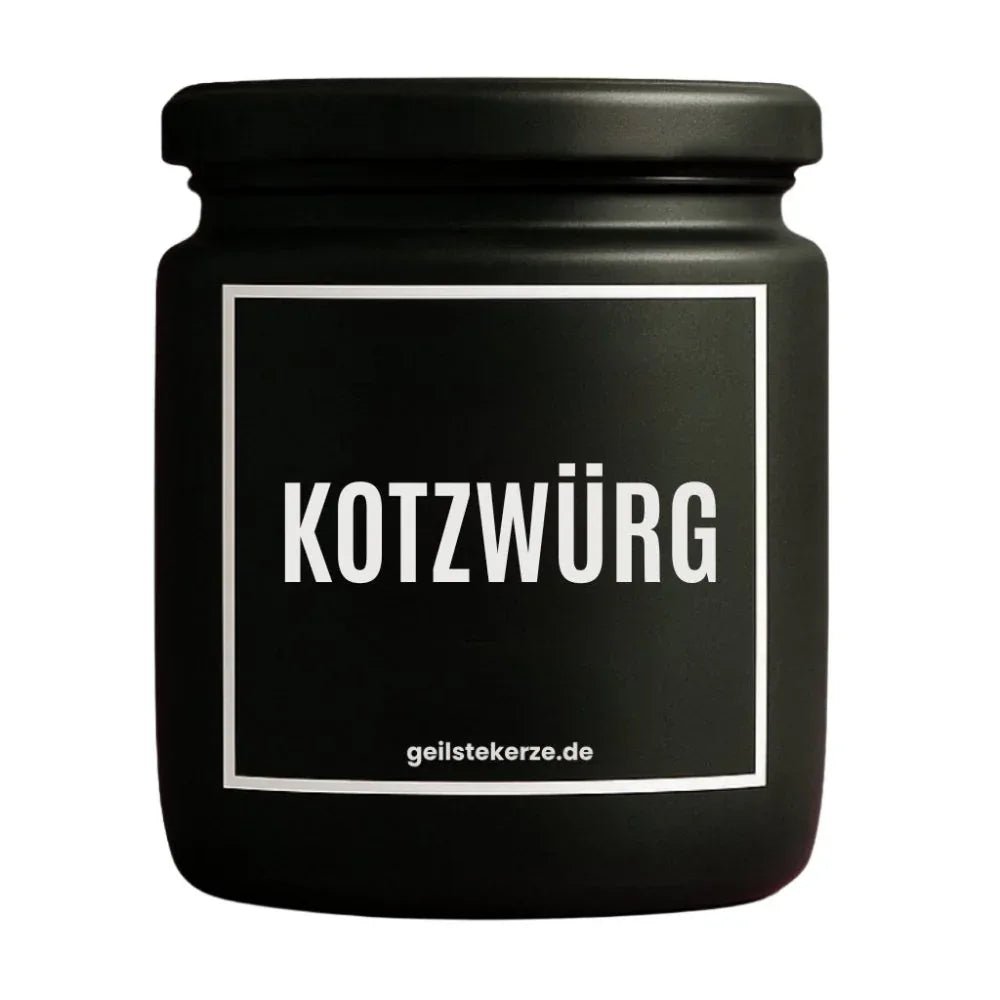 KOTZWÜRG Duftkerze Detail – weißes Sojawachs, handgemacht