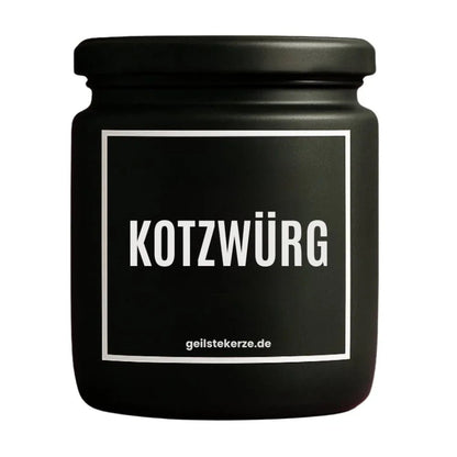 KOTZWÜRG Duftkerze Detail – weißes Sojawachs, handgemacht