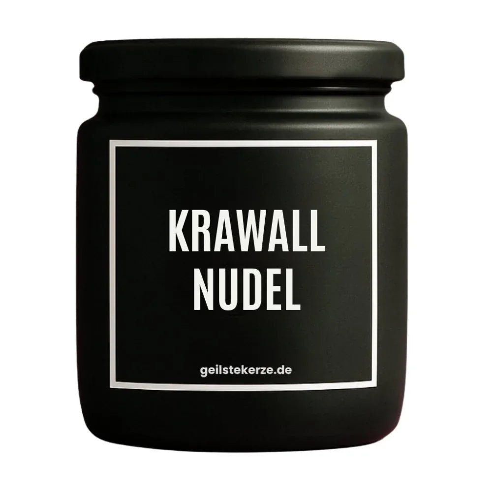 Vegane Bio-Kerze mit Spruch – KRAWALLNUDEL