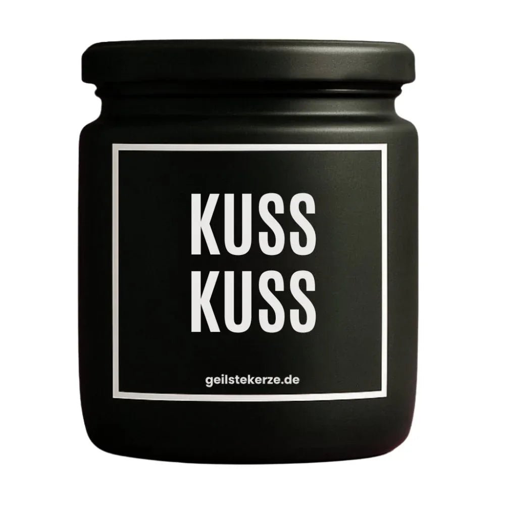 Vegane Bio-Kerze mit Spruch – KUSS KUSS