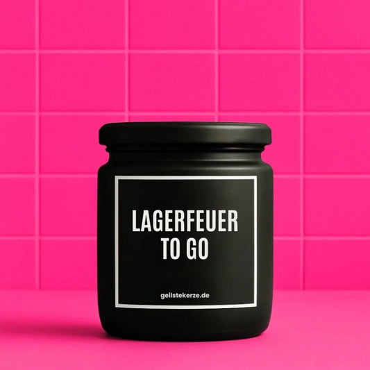 Vegane Bio-Kerze mit Spruch – LAGERFEUER TO GO