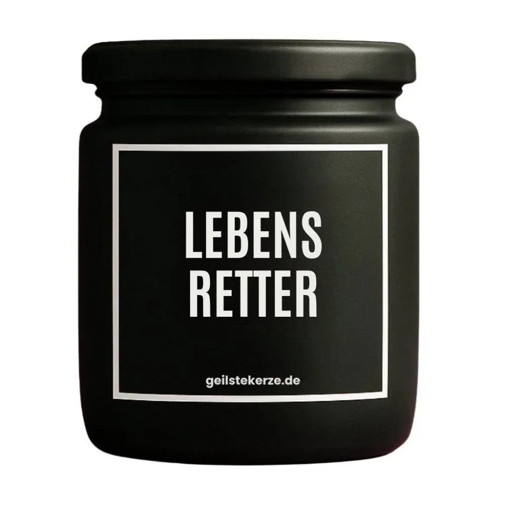 LEBENSRETTER Duftkerze Detail – weißes Sojawachs, handgemacht