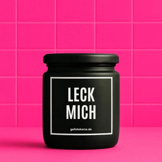 Vegane Bio-Kerze mit Spruch – LECK MICH