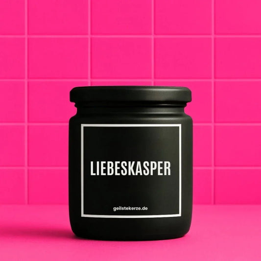 Vegane Bio-Kerze mit Spruch – LIEBESKASPER