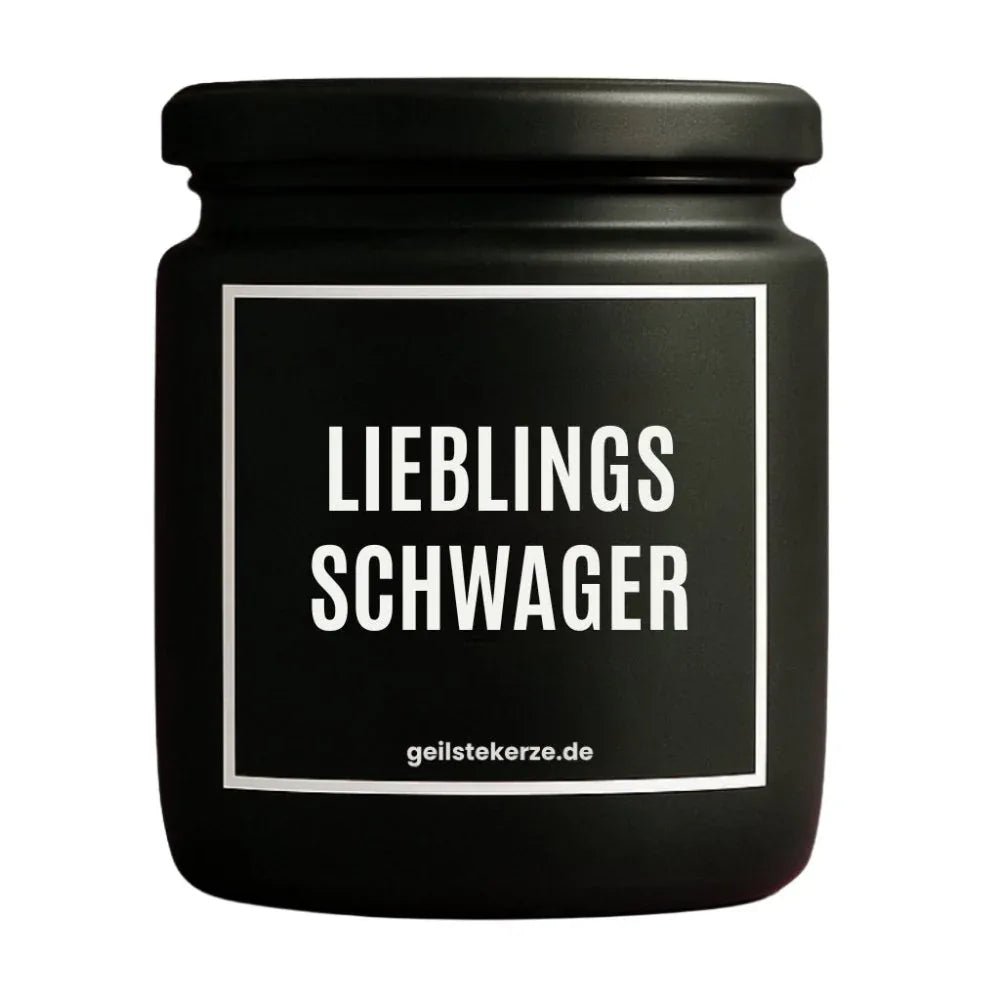 Duftkerze mit Spruch von geilstekerze ist der neue Geschenketrend. Diese witzige Kerze Vegane Bio-Kerze mit Spruch – LIEBLINGSSCHWAGER brennt mega lange sagenhafte 80 Stunde, hochwertige ätherische Öle schaffen beste Duftverteilung. Mit 1400 lustigen Sprüchen perfekt zum Verschenken. Handgemacht in Deutschland von geilstekerze.shop -Die beste Duftkerze die du kaufen kannst.