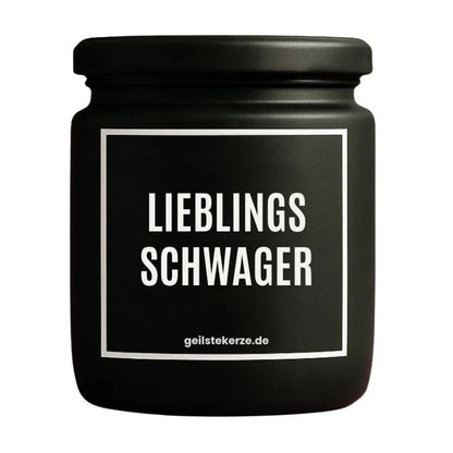Duftkerze mit Spruch von geilstekerze ist der neue Geschenketrend. Diese witzige Kerze Vegane Bio-Kerze mit Spruch – LIEBLINGSSCHWAGER brennt mega lange sagenhafte 80 Stunde, hochwertige ätherische Öle schaffen beste Duftverteilung. Mit 1400 lustigen Sprüchen perfekt zum Verschenken. Handgemacht in Deutschland von geilstekerze.shop -Die beste Duftkerze die du kaufen kannst.