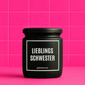 Vegane Bio-Kerze mit Spruch – LIEBLINGSSCHWESTER