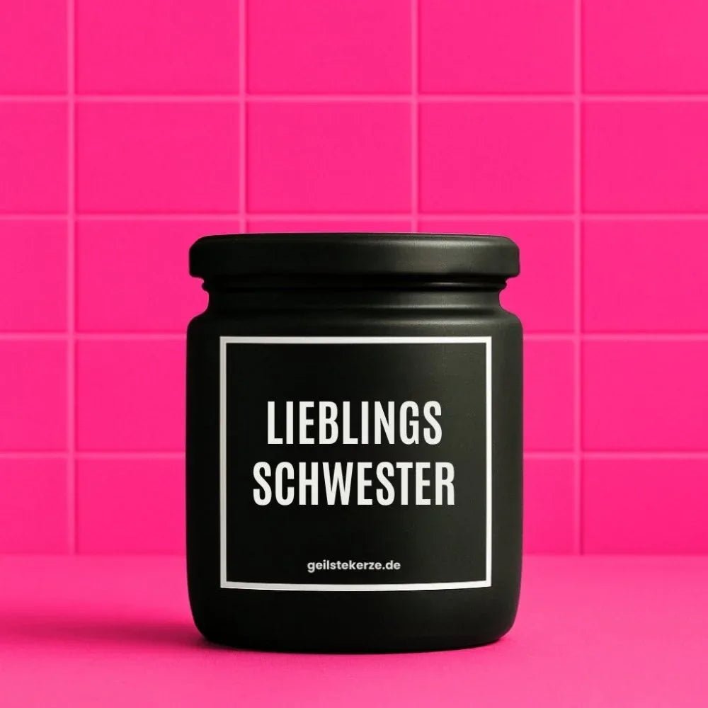 Vegane Bio-Kerze mit Spruch – LIEBLINGSSCHWESTER