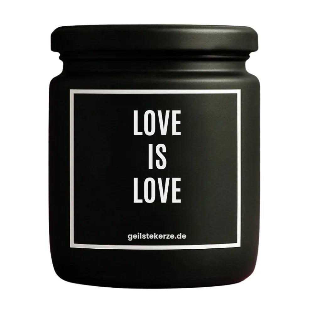Vegane Bio-Kerze mit Spruch – LOVE IS LOVE