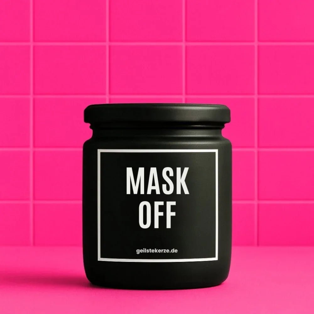 Vegane Bio-Kerze mit Spruch – MASK OFF