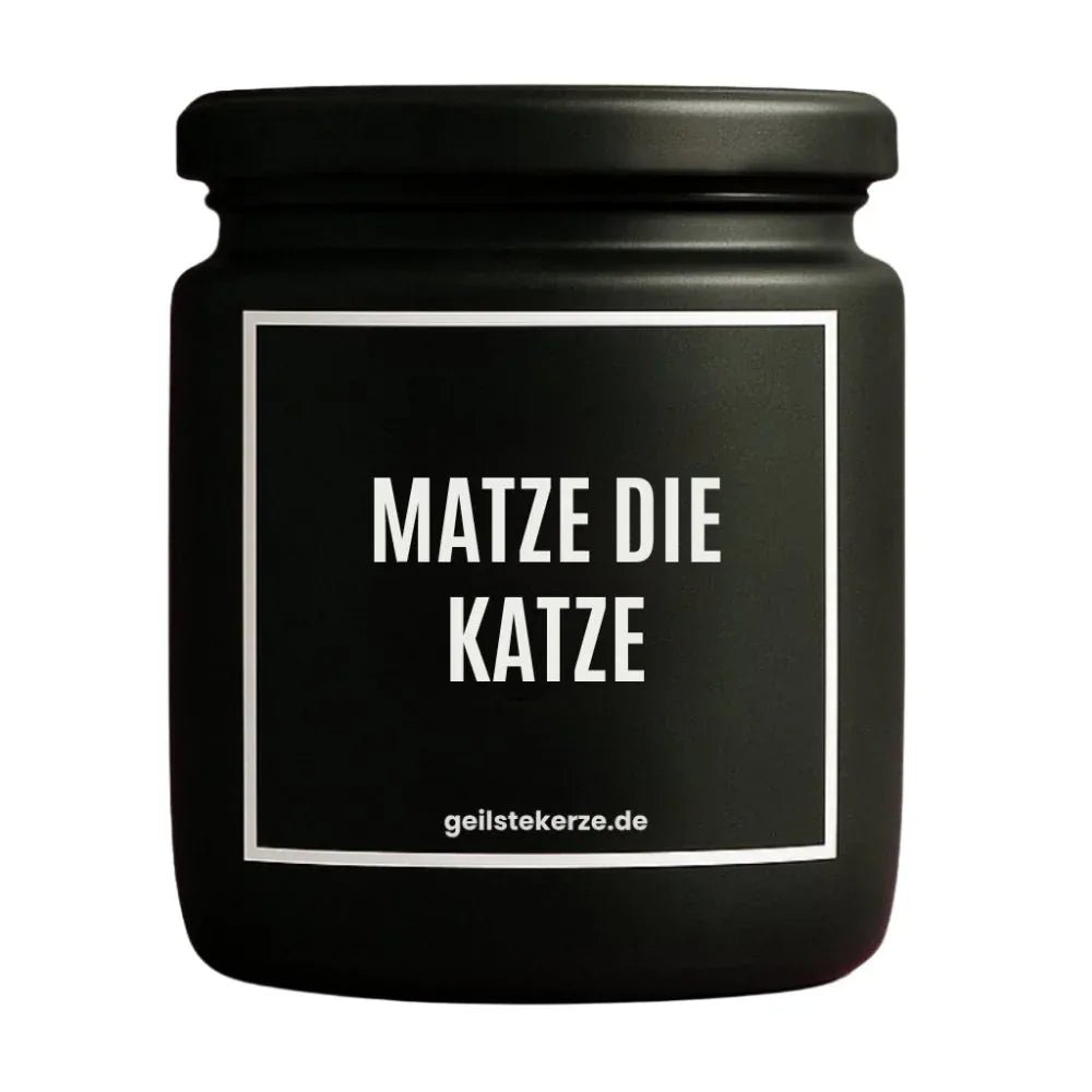 Vegane Bio-Kerze mit Spruch – MATZE DIE KATZE