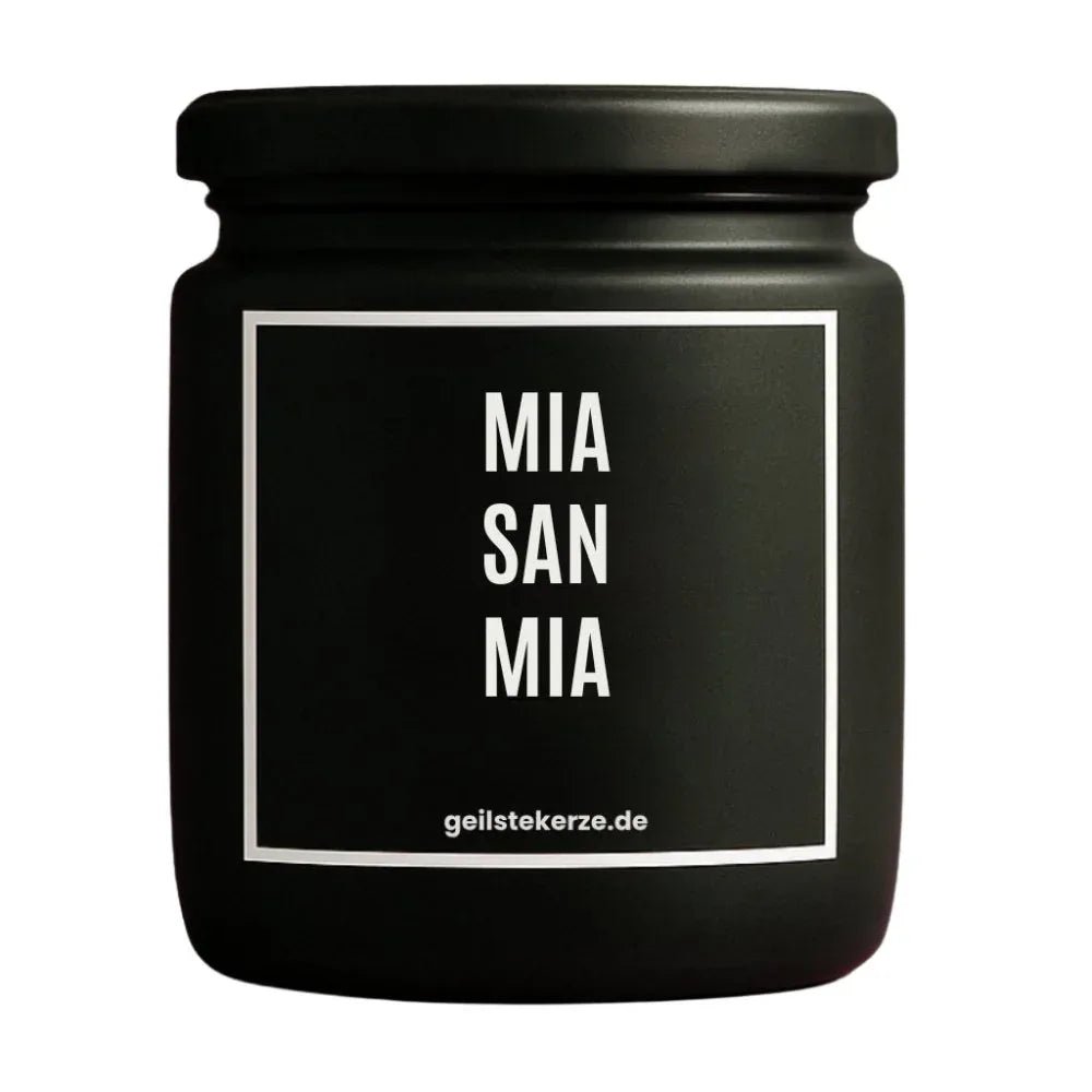 Vegane Bio-Kerze mit Spruch – MIA SAN MIA